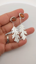 Load and play video in Gallery viewer, Convertible Garnet Oak Leaf Earrings
